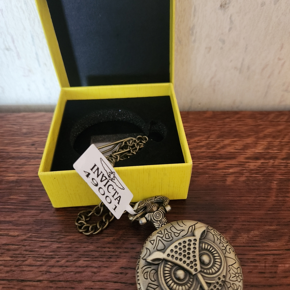 Invicta Owl Pocket Watch with Chain